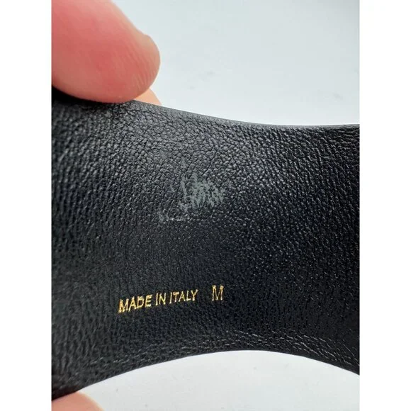 Celine Phoebe Philo Leather Manchette Hinged Bangle Bracelet Size M Italy Pouch - Picture 6 of 13